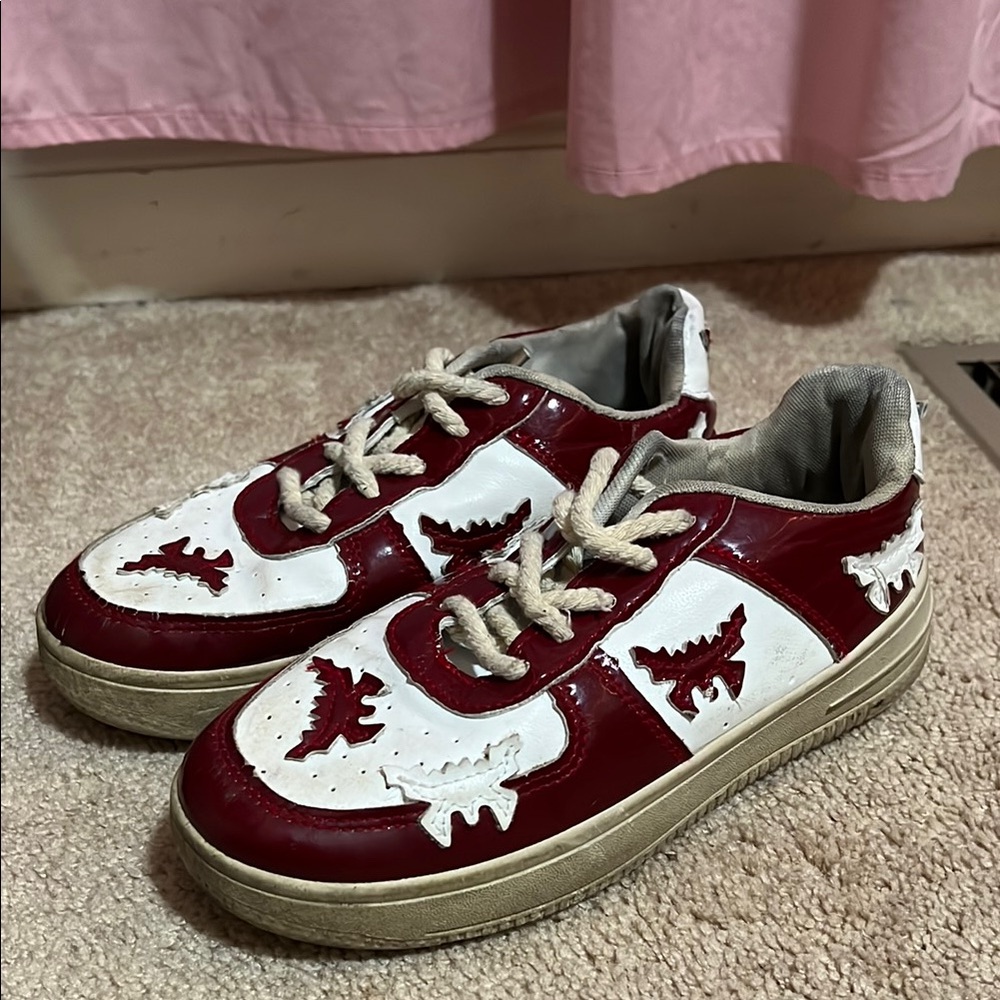 Red and White Sneakers